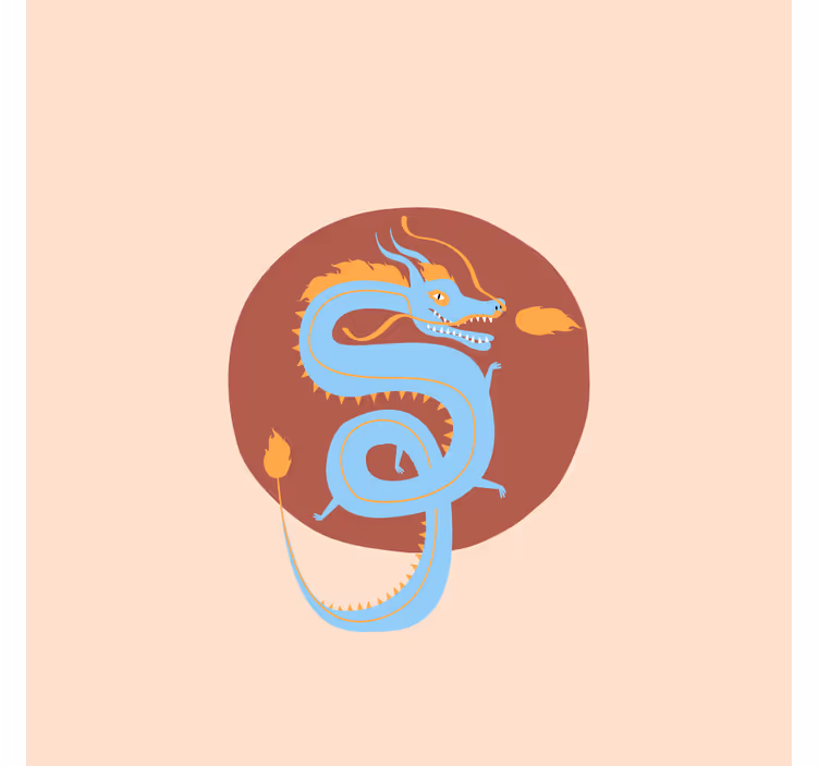 Rollo fenster wohnzimmer in hellblau drache - TenStickers