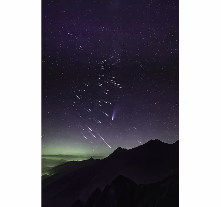 Rollo fenster wohnzimmer meteorregen von sternschnuppen - TenStickers