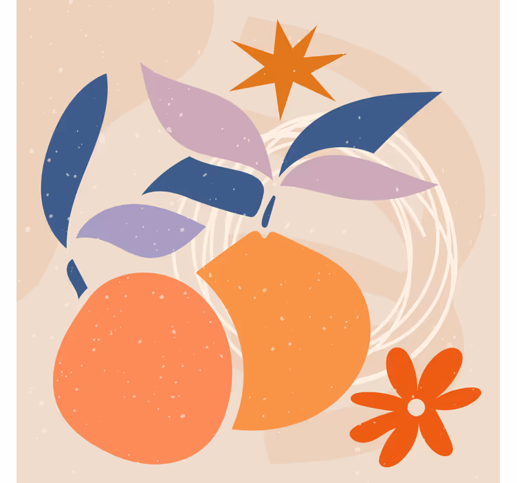 Rollo fenster wohnzimmer mit minimalistischem fruchtdesign - TenStickers