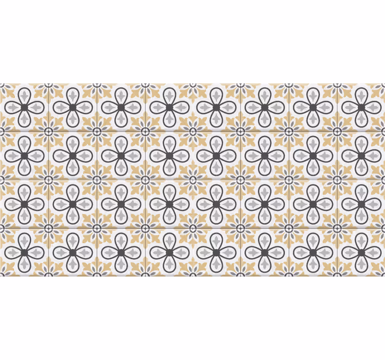 Rollo fenster beige mit retro küchenfliesen - TenStickers