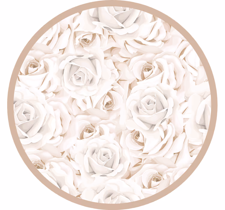 Rollo fenster beige elegante weiße rosen - TenStickers