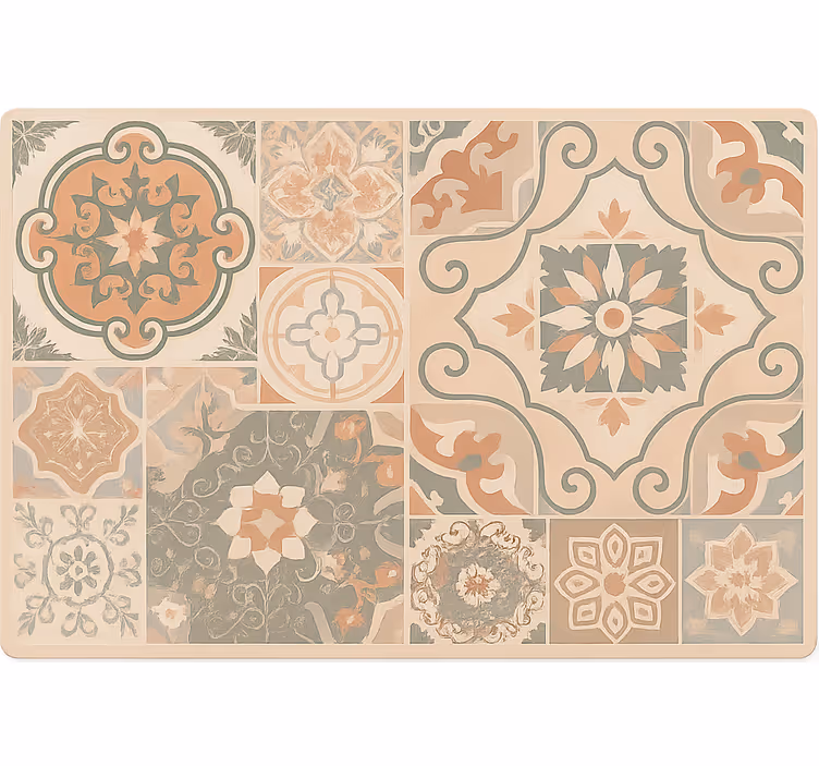 Rollo fenster beige zementfliesen verschiedene größen - TenStickers