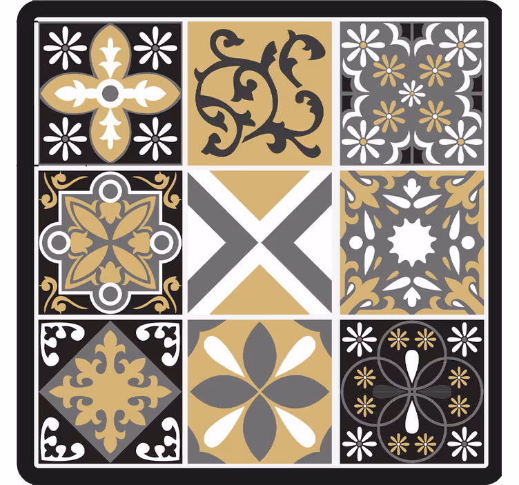 Rollo fenster schlafzimmer mit gold und silber mosaikfliesen - TenStickers