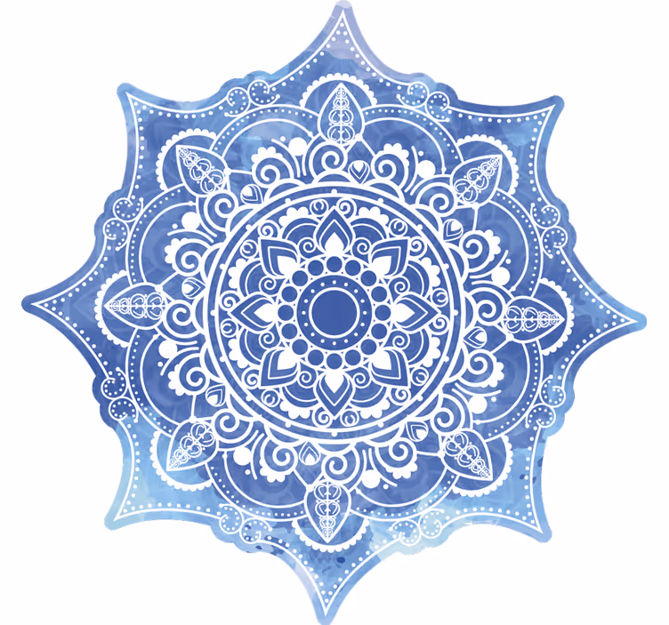 Rollo fenster schlafzimmer aquarella blau mandala - TenStickers