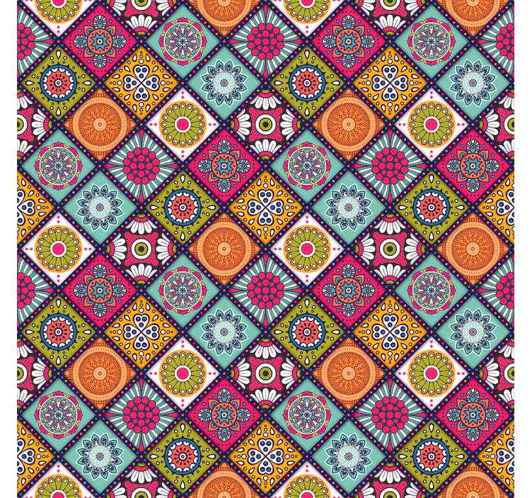 Rollo fenster schlafzimmer mit buntem mandala-muster - TenStickers