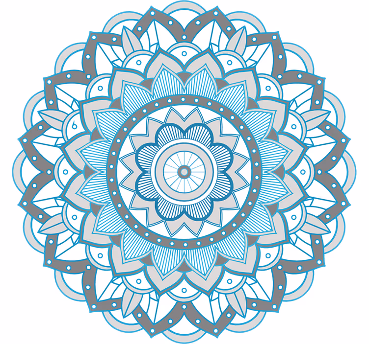 Rollo fenster schlafzimmer mit blauem mandala-design - TenStickers