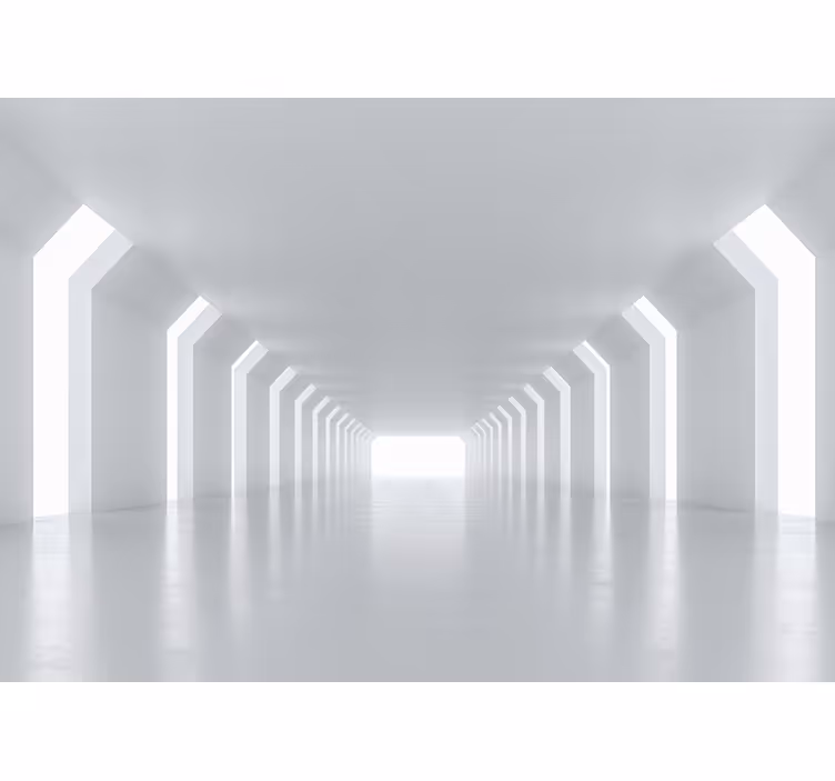 Rollo fenster weiß futuristische korridorperspektive - TenStickers
