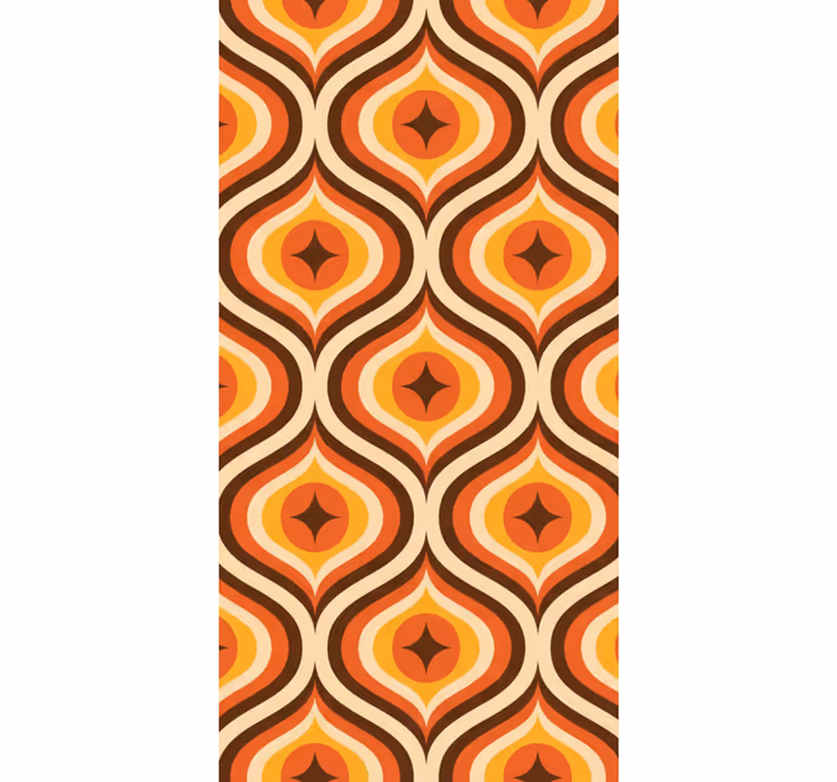 Rollo fenster vintage 70er jahre oranges muster - TenStickers