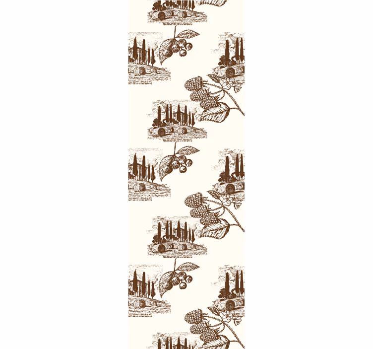 Rollo fenster vintage zypressen landschaftsmuster - TenStickers