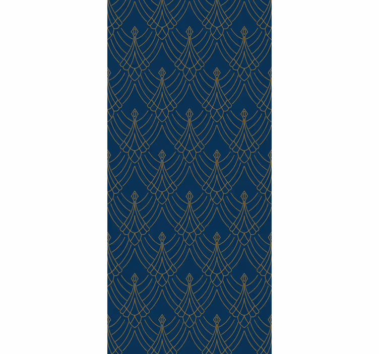 Rollo fenster vintage im blau-goldenen kunststil - TenStickers