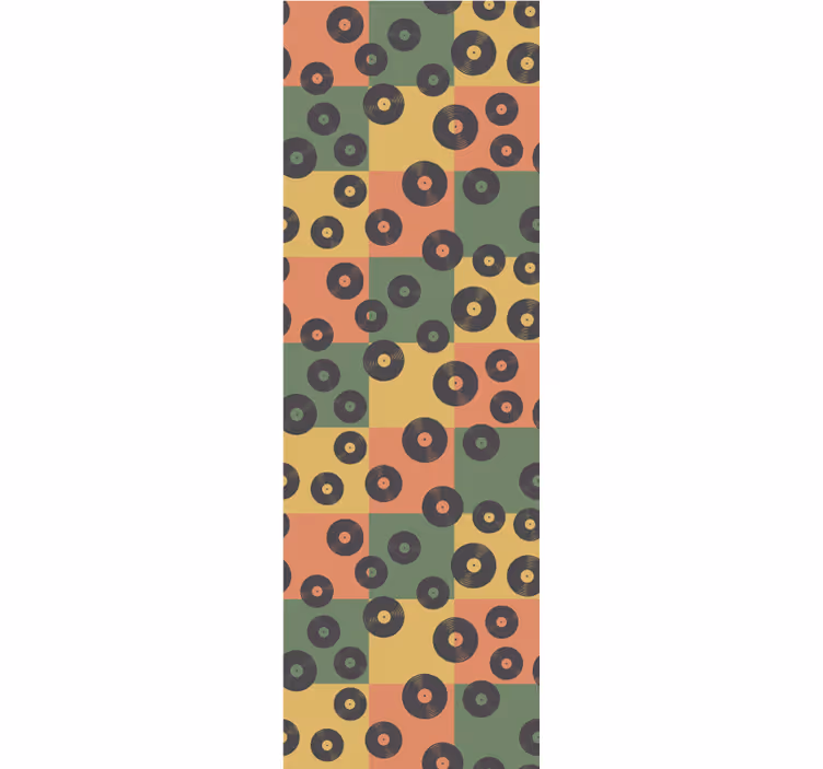 Rollo fenster vintage mit buntem schallplattenmuster - TenStickers