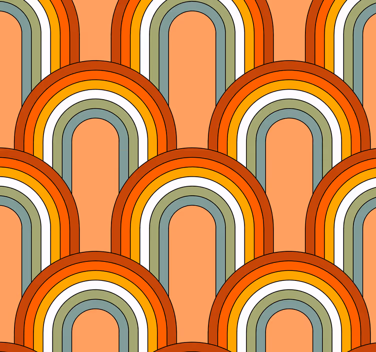 Rollo fenster vintage 70er jahre regenbogenmuster - TenStickers
