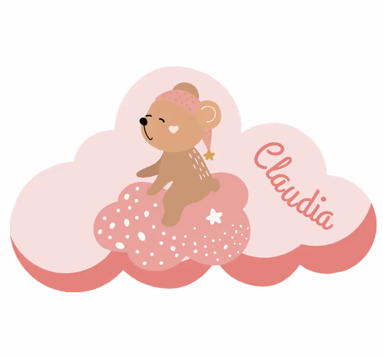 Rollo fenster rosa und rosa bären-vinylteppich nordisch - TenStickers