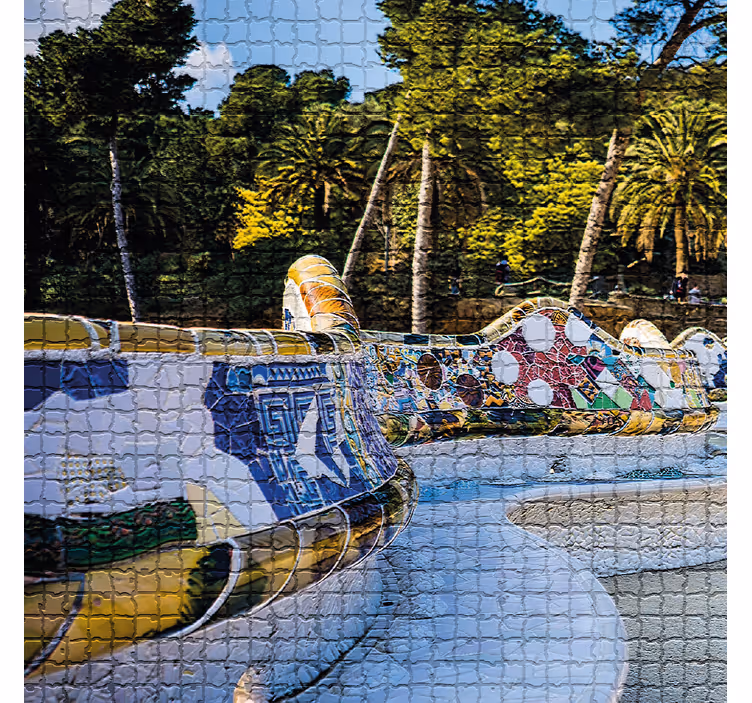 Rollo fenster wohnzimmer mit blick auf den park güell - TenStickers