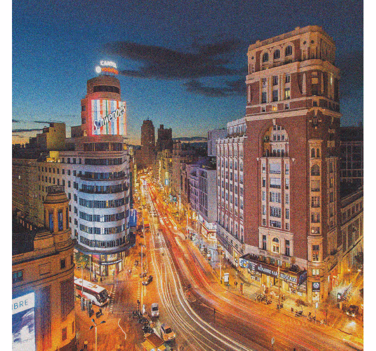 Rollo fenster wohnzimmer abendstimmung gran via - TenStickers