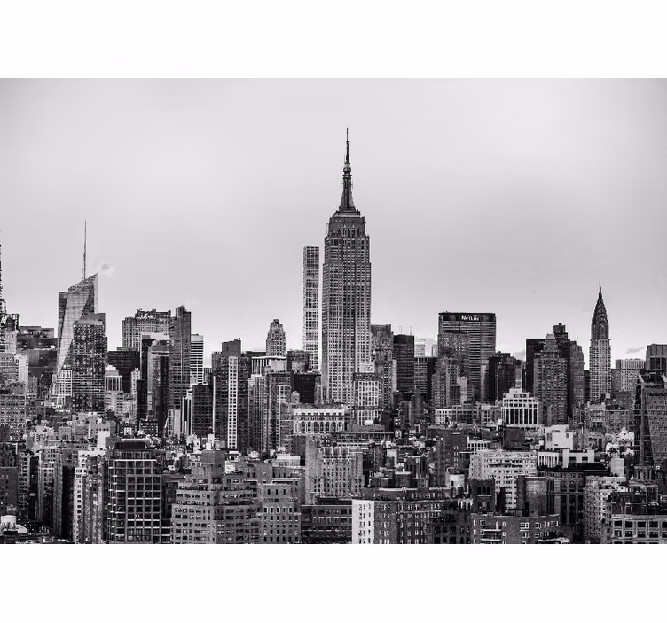 Rollo fenster wohnzimmer mit schwarz-weiß-bild von nyc - TenStickers