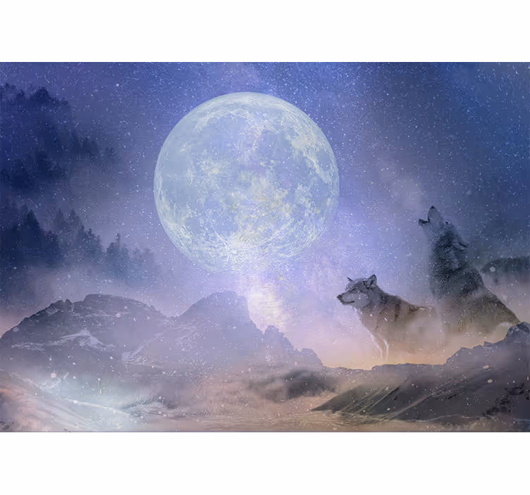 Rollo fenster wohnzimmer wolfspaar im blickfeld - TenStickers