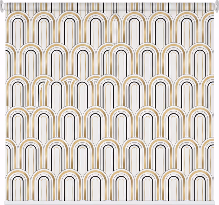 Rollo fenster wohnzimmer mit geometrischen art deco figuren - TenStickers