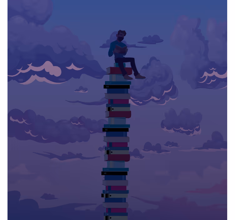 Rollo fenster wohnzimmer mit bücherregal illustration - TenStickers