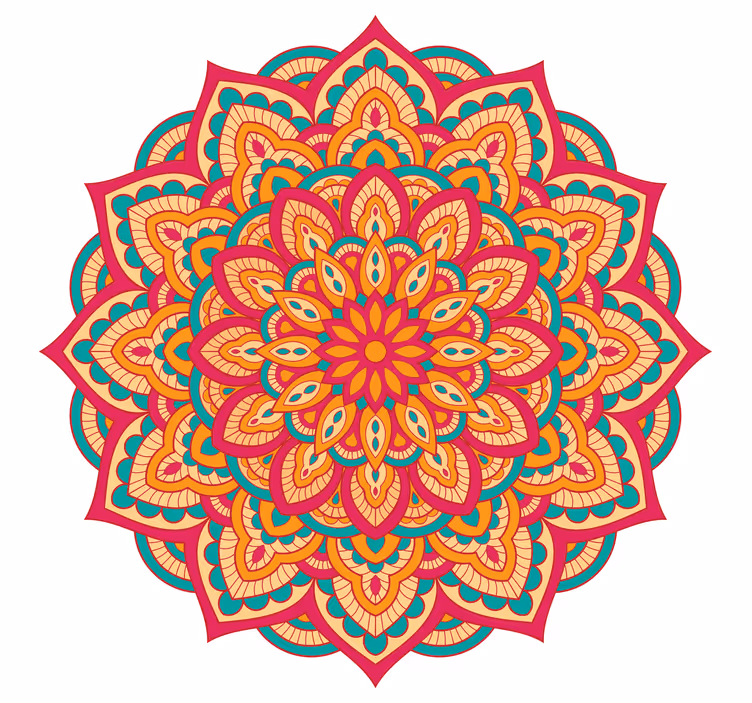 Rollo fenster schlafzimmer mit bunten mandalas - TenStickers