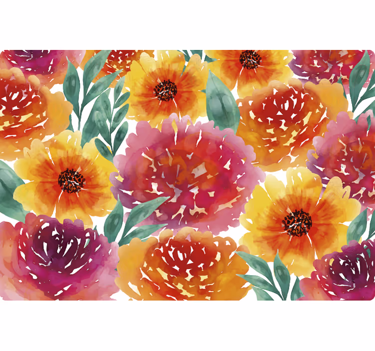 Rollo fenster schlafzimmer mit buntem blumendesign - TenStickers
