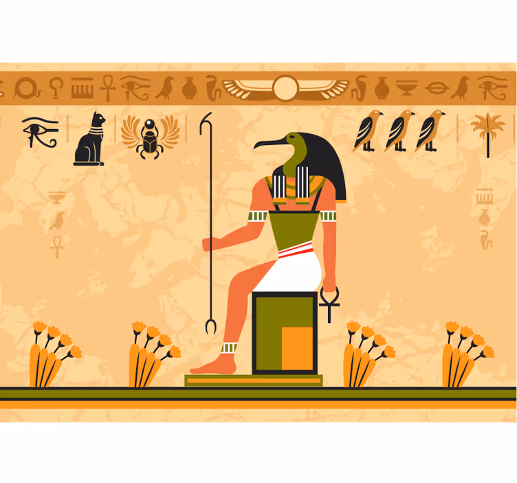 Rollo fenster beige mondgott Ägyptens - TenStickers