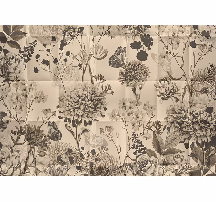 Rollo fenster schlafzimmer im beigen blumenmuster - TenStickers