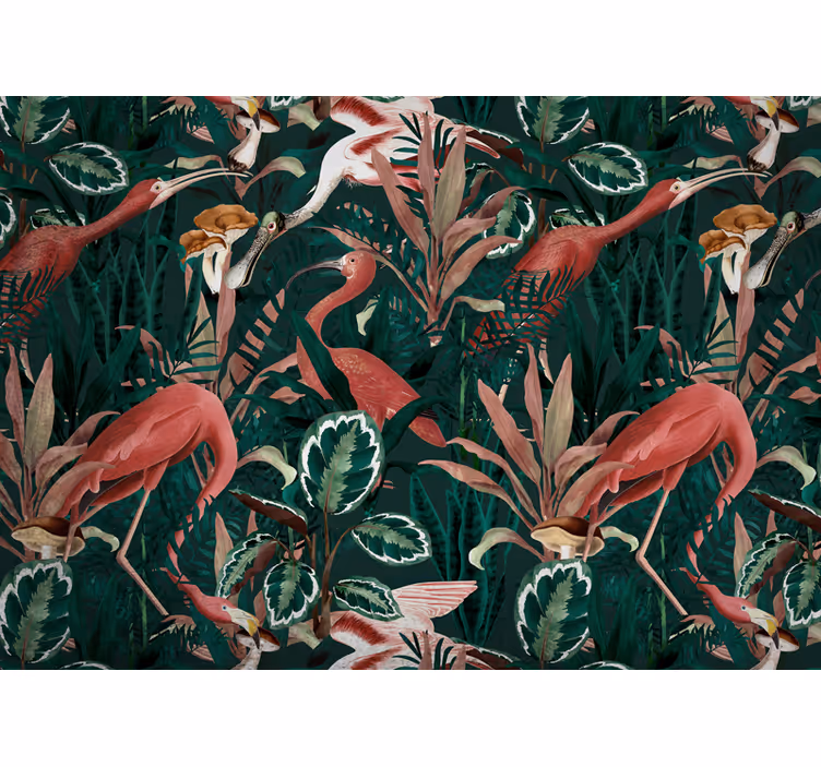 Rollo fenster schlafzimmer vintage garten exotische vögel - TenStickers