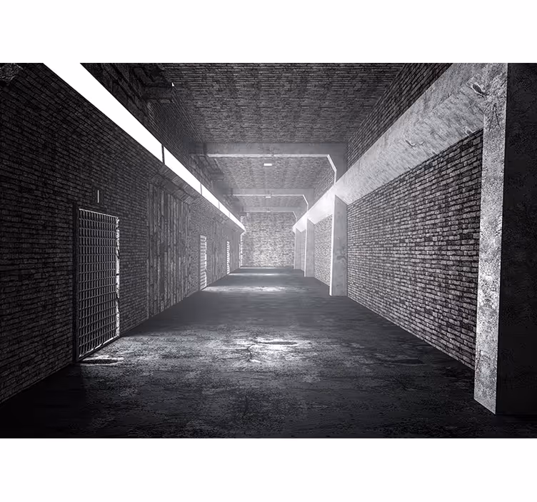 Rollo fenster schlafzimmer 3d ziegel tunnel - TenStickers