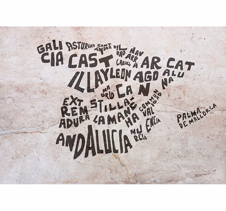 Rollo fenster schlafzimmer marmorstruktur spanien karte - TenStickers