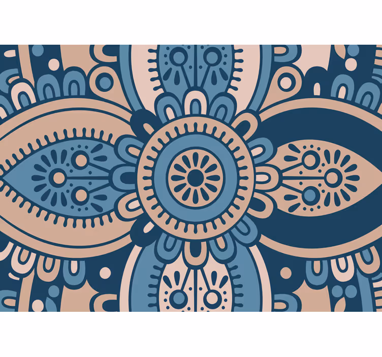 Rollo fenster schlafzimmer blaues blumenmandala - TenStickers