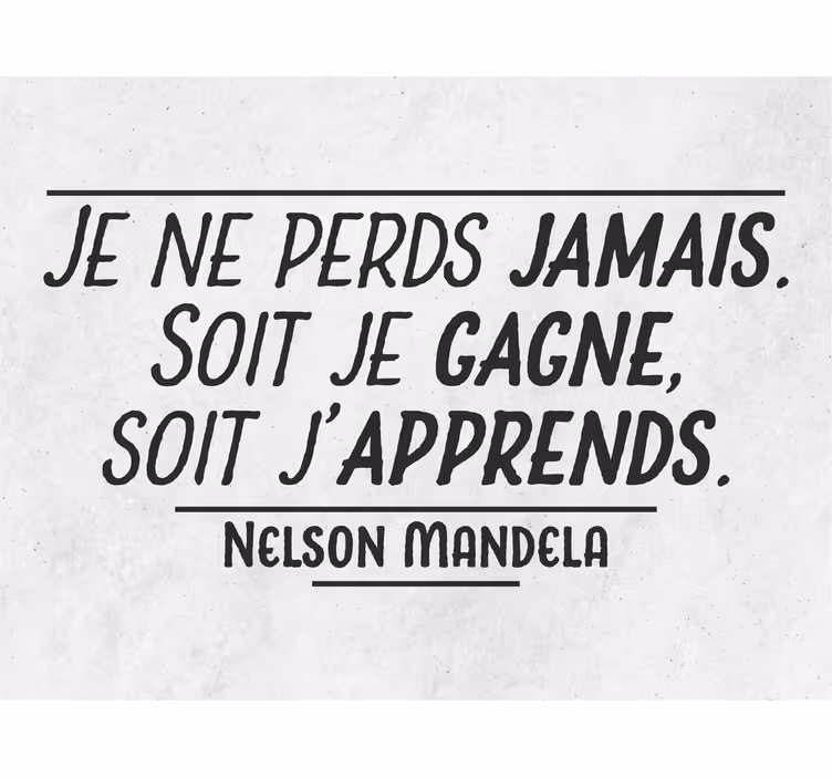 Rollo fenster grau zitat von mandela niemals verlieren - TenStickers