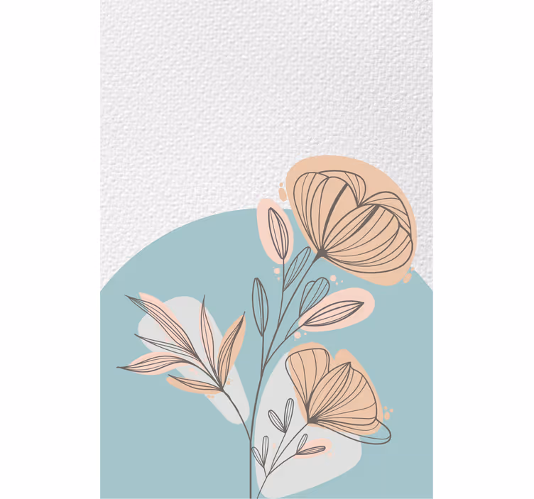 Rollo fenster wohnzimmer mit blumenmalerei - TenStickers