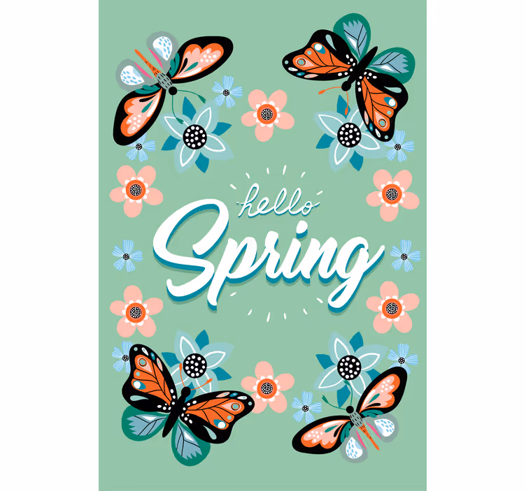 Rollo fenster wohnzimmer hallo frühling - TenStickers