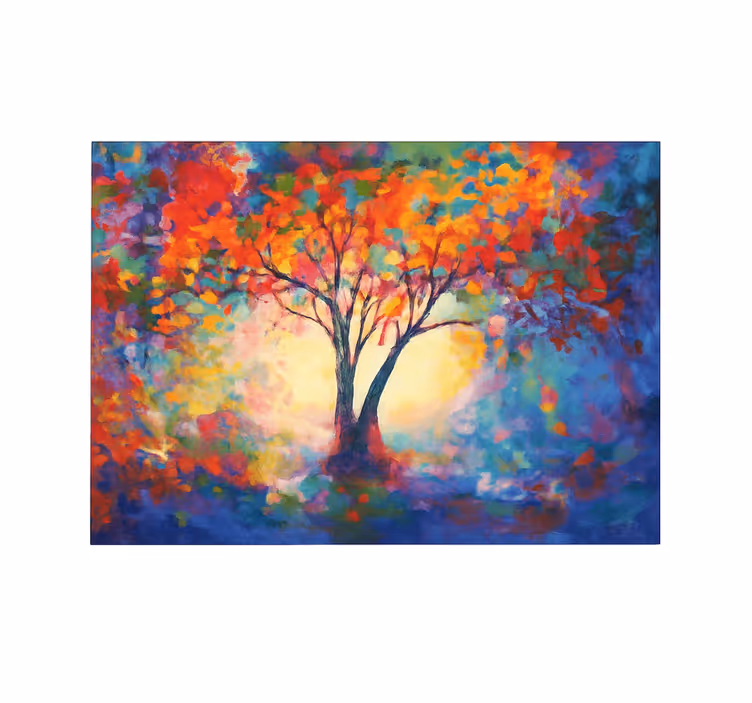 Rollo fenster wohnzimmer baum des lebens bunt - TenStickers