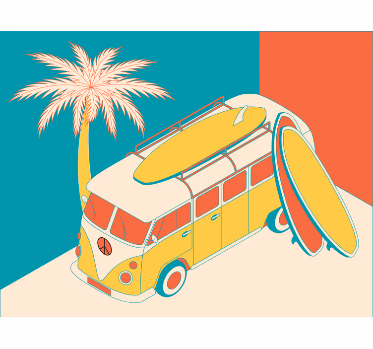 Rollo fenster schlafzimmer hippy kleinbus - TenStickers