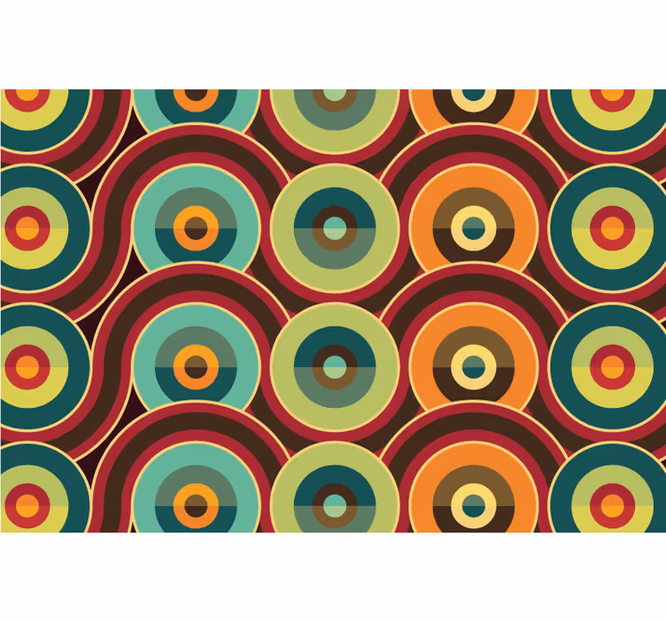 Rollo fenster schlafzimmer im retro kreise design - TenStickers
