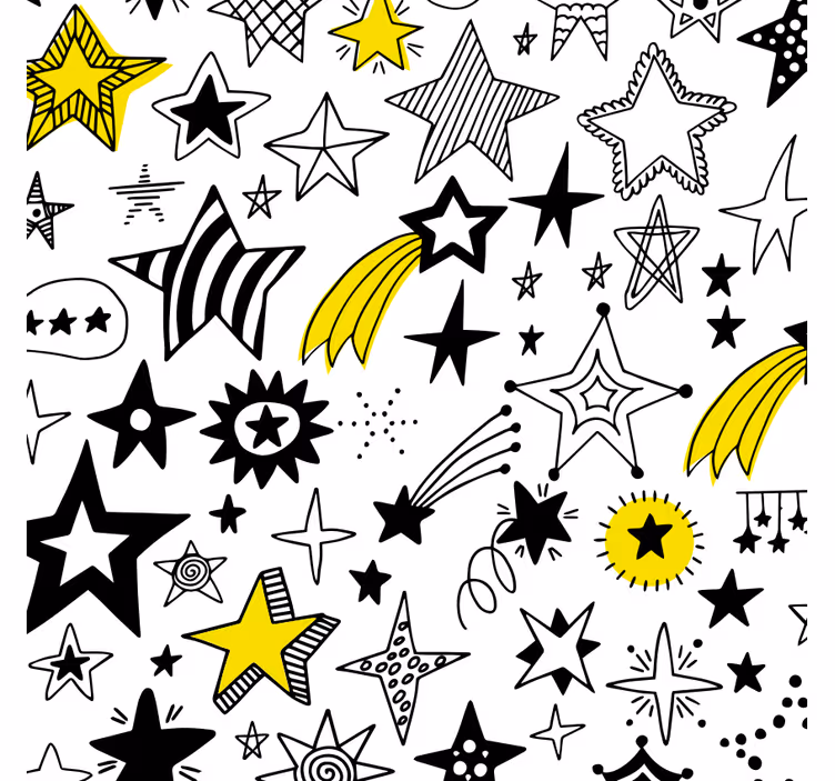 Rollo fenster schlafzimmer mit doodle sternen - TenStickers