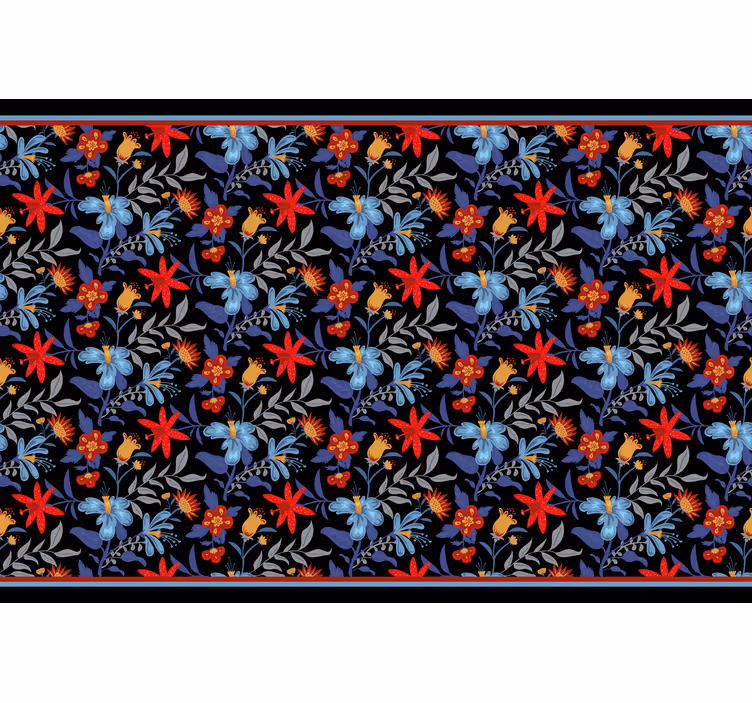 Rollo fenster schlafzimmer blumenmuster 'tricot' schwarz - TenStickers