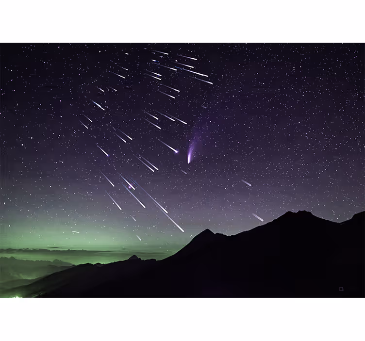 Rollo fenster schlafzimmer meteorregen aus sternschnuppen - TenStickers
