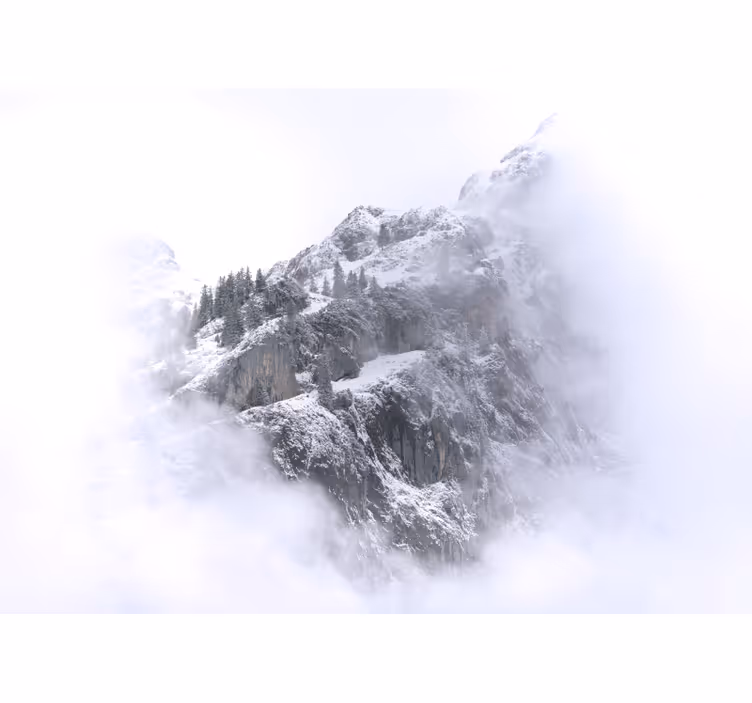 Rollo fenster weiß wandtapete schneebedeckte berge - TenStickers