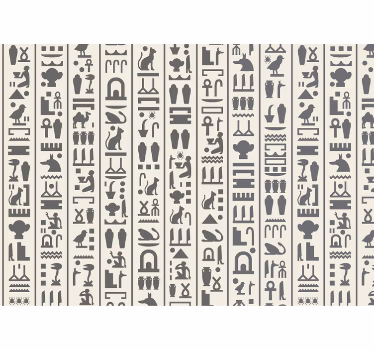 Rollo fenster weiß hieroglyphen design - TenStickers