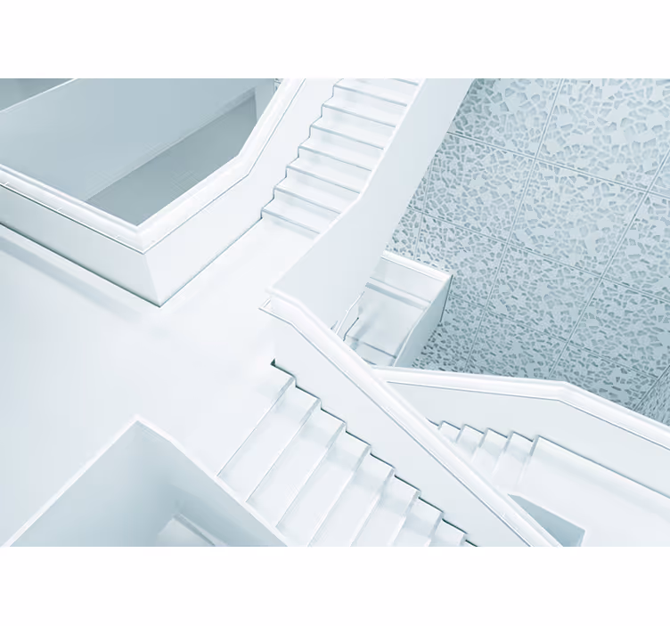 Rollo fenster weiß mit 3d step wall design - TenStickers