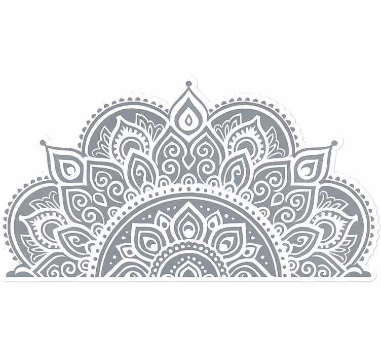Rollo fenster weiß halb-mandala design - TenStickers