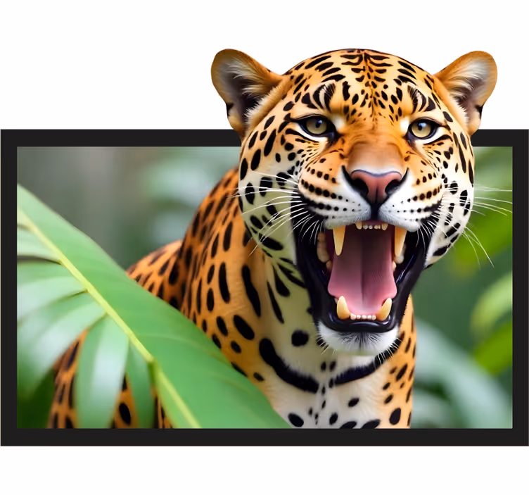 Rollo fenster wohnzimmer leopard im rahmen - TenStickers