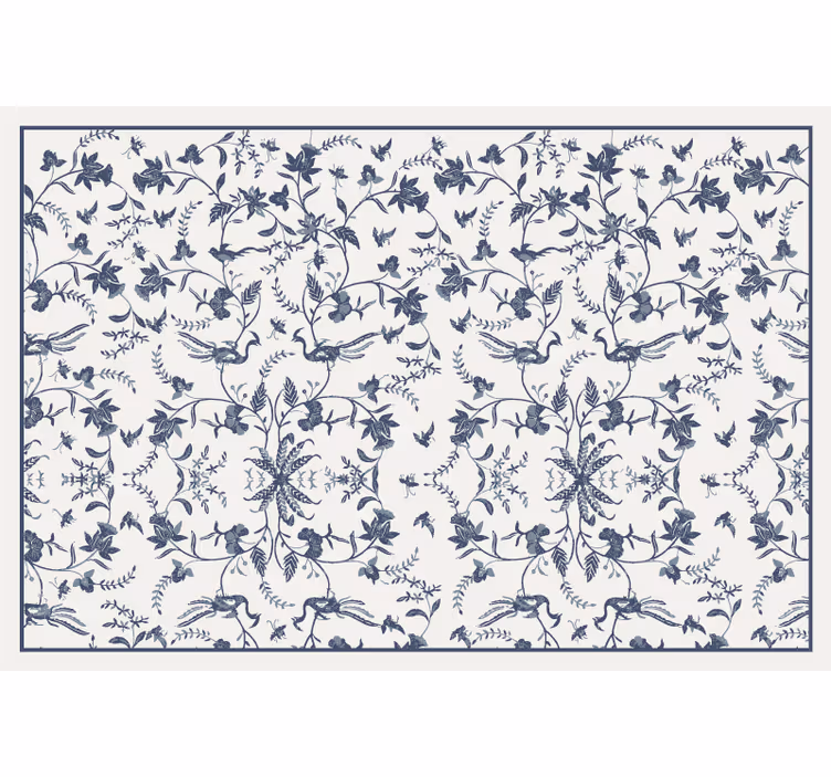 Rollo fenster wohnzimmer botanisches blau muster - TenStickers