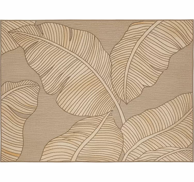 Rollo fenster wohnzimmer beige großes blätterdesign - TenStickers