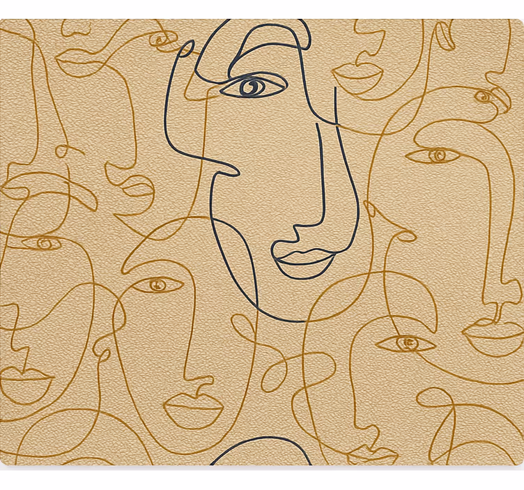 Rollo fenster wohnzimmer mit gesichts-silhouetten - TenStickers