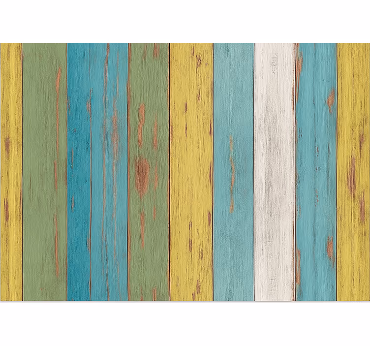 Rollo fenster wohnzimmer bunter gewaschener holzlook - TenStickers