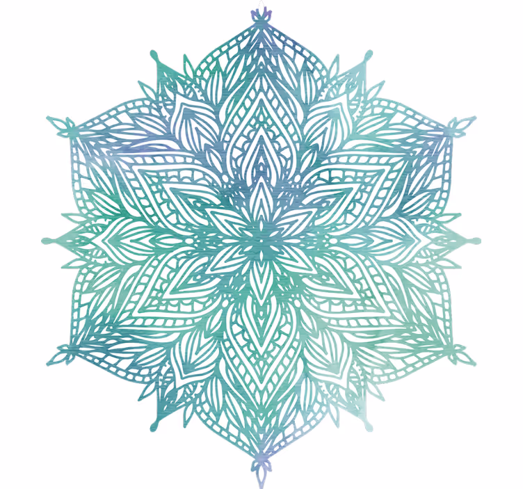 Rollo fenster schlafzimmer in türkisfarbenem mandala - TenStickers